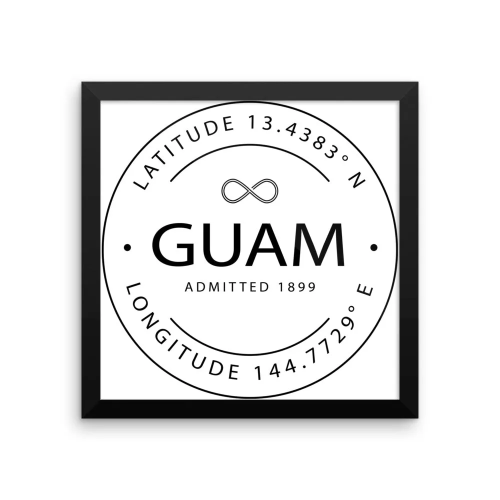 Guam - Framed Print - Latitude & Longitude