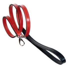 Hartman Dog Leash in Ferrari Red, Black & Nickel