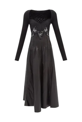 Hilde lace and leather dress