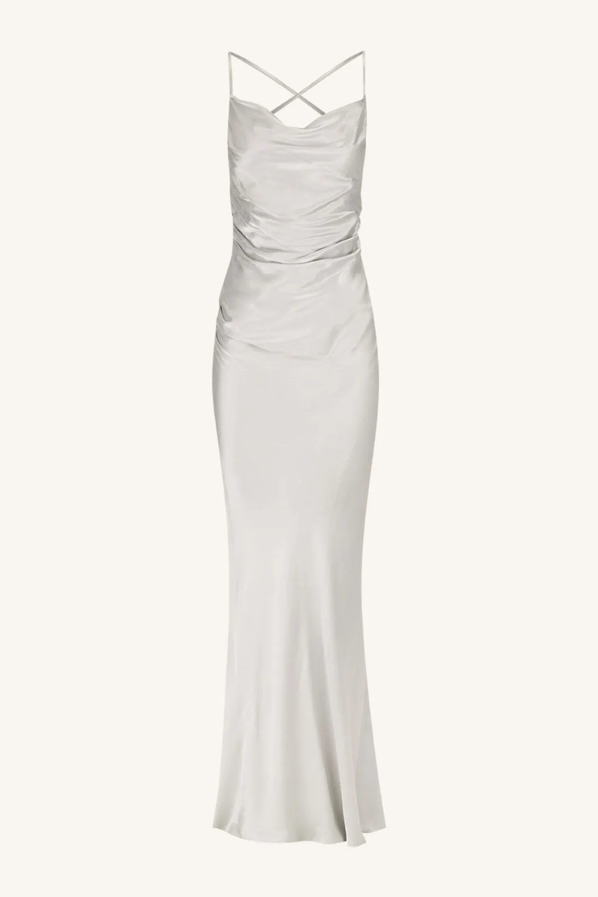 LA LUNE LACE BACK MAXI DRESS - SILVER