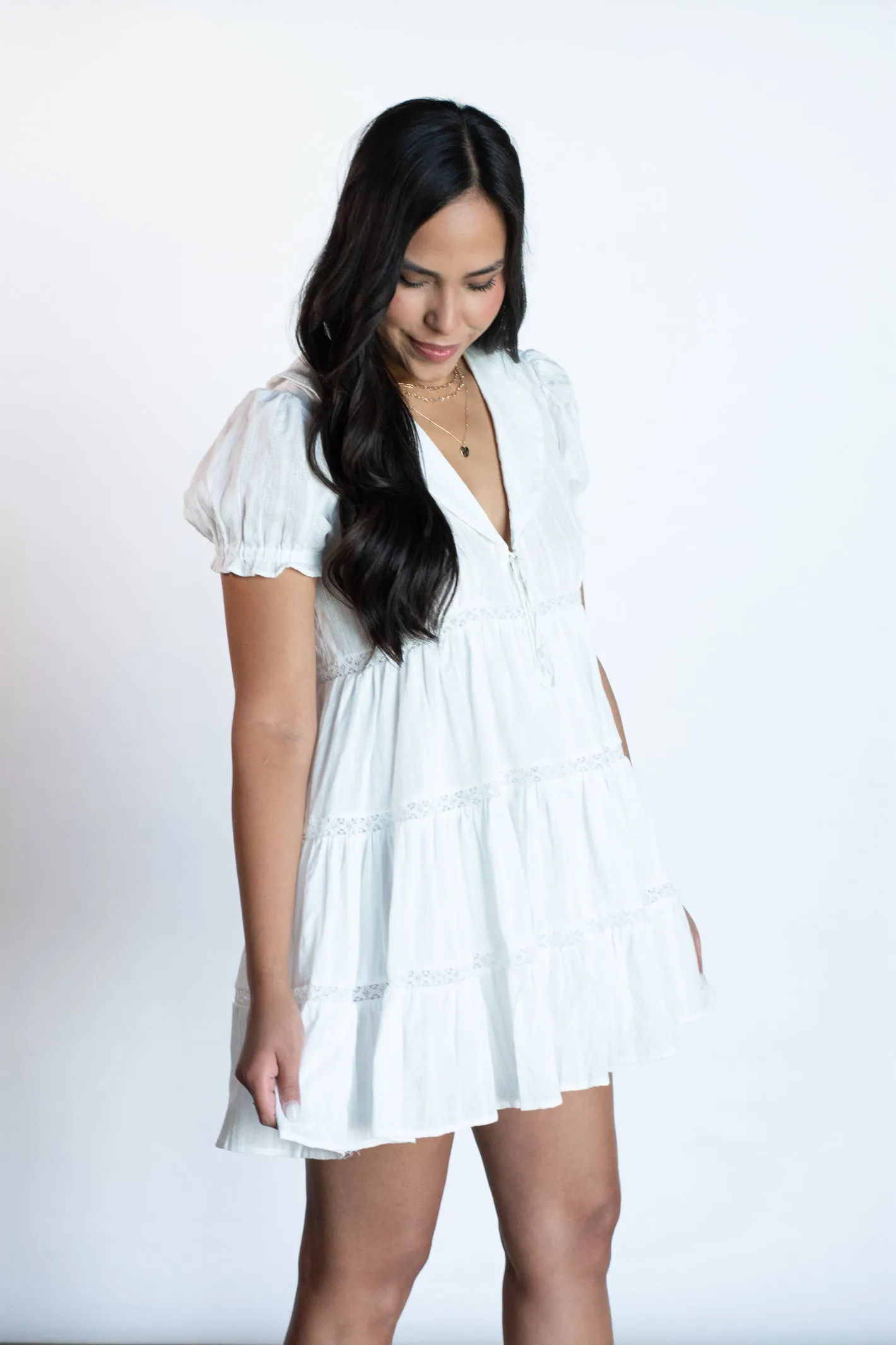 Love Grows Here White Collared Dress