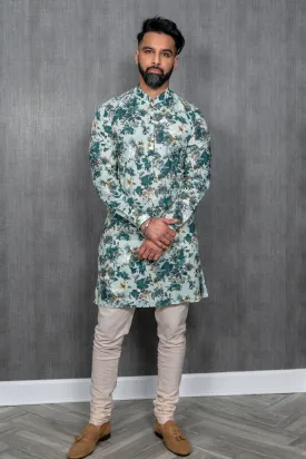 MANISH Green Floral Kurta