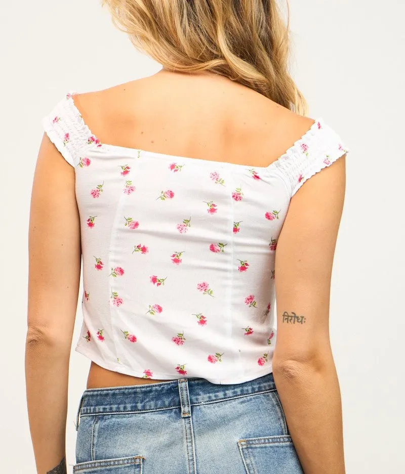 Mimi Floral Print Bodice Top