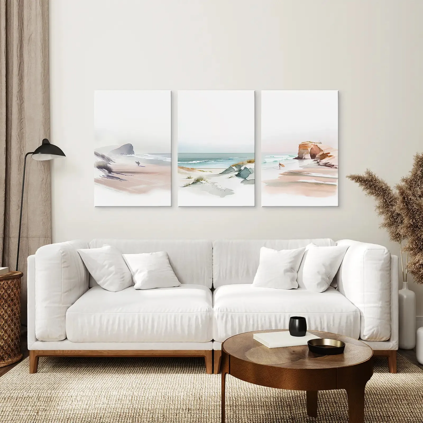 Modern Watercolor Coastal Poster Set. Beach Wall Decor