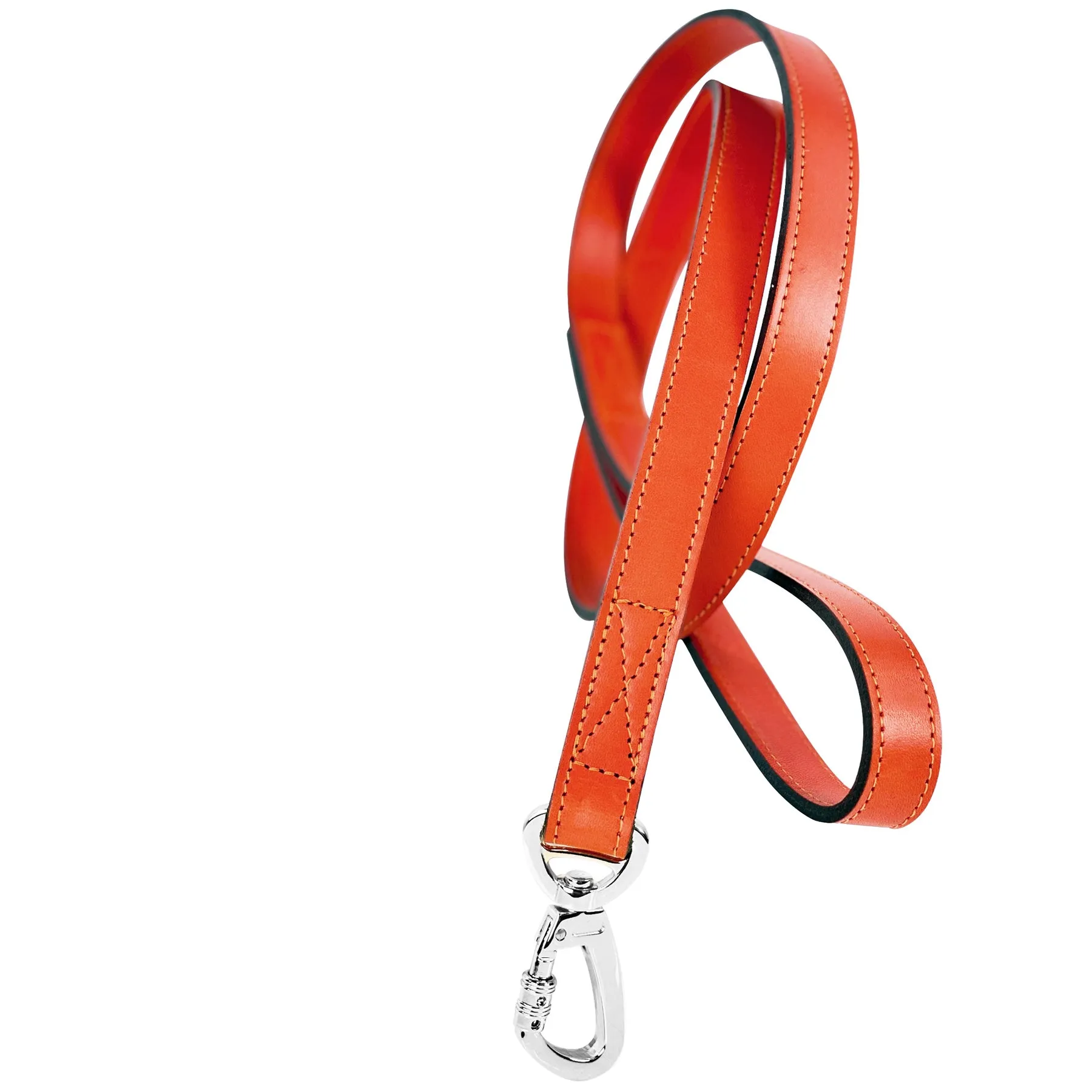 Octagon Dog Leash in Tangerine & Nickel