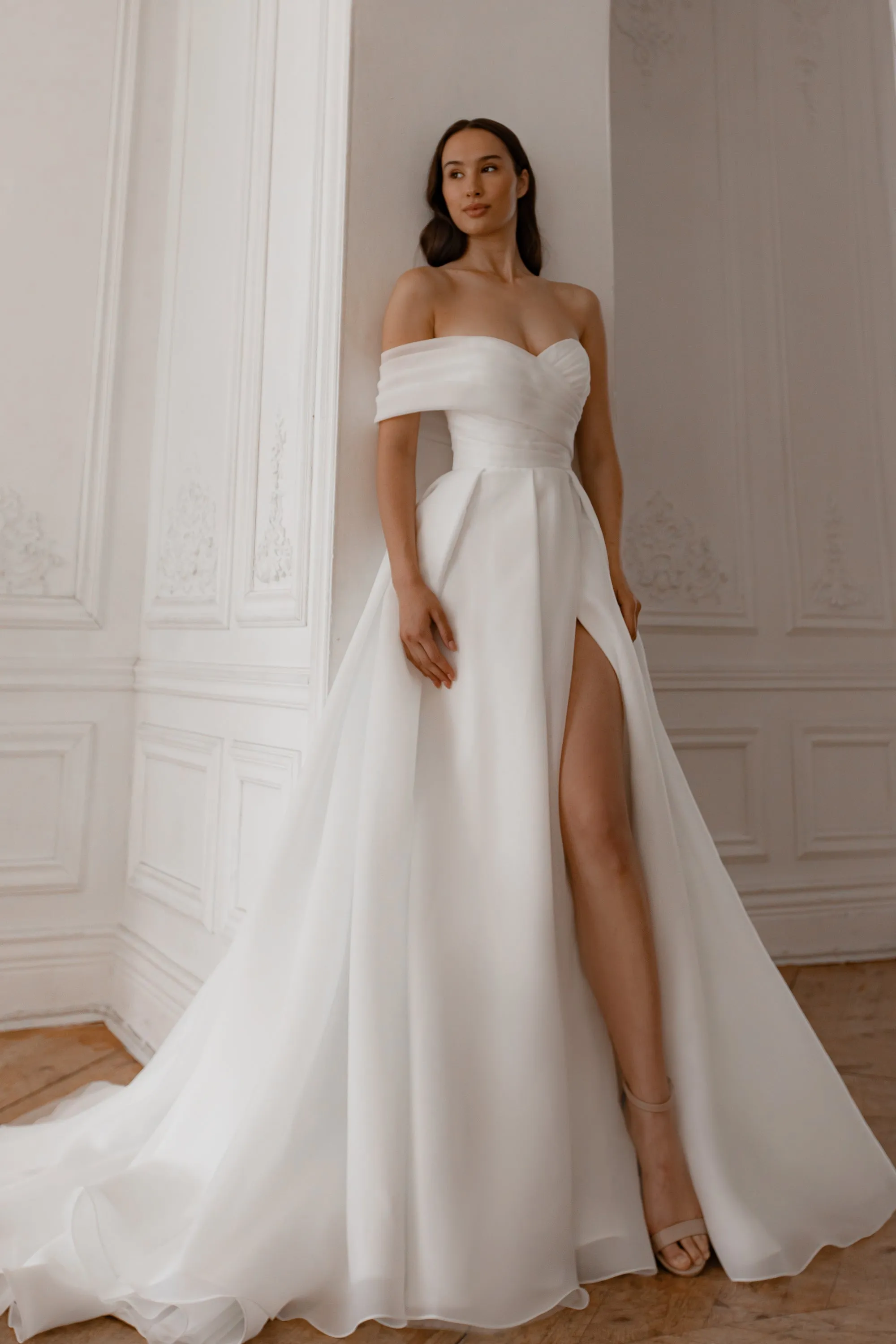 Organza Wedding Dress Enola with Leg Slit