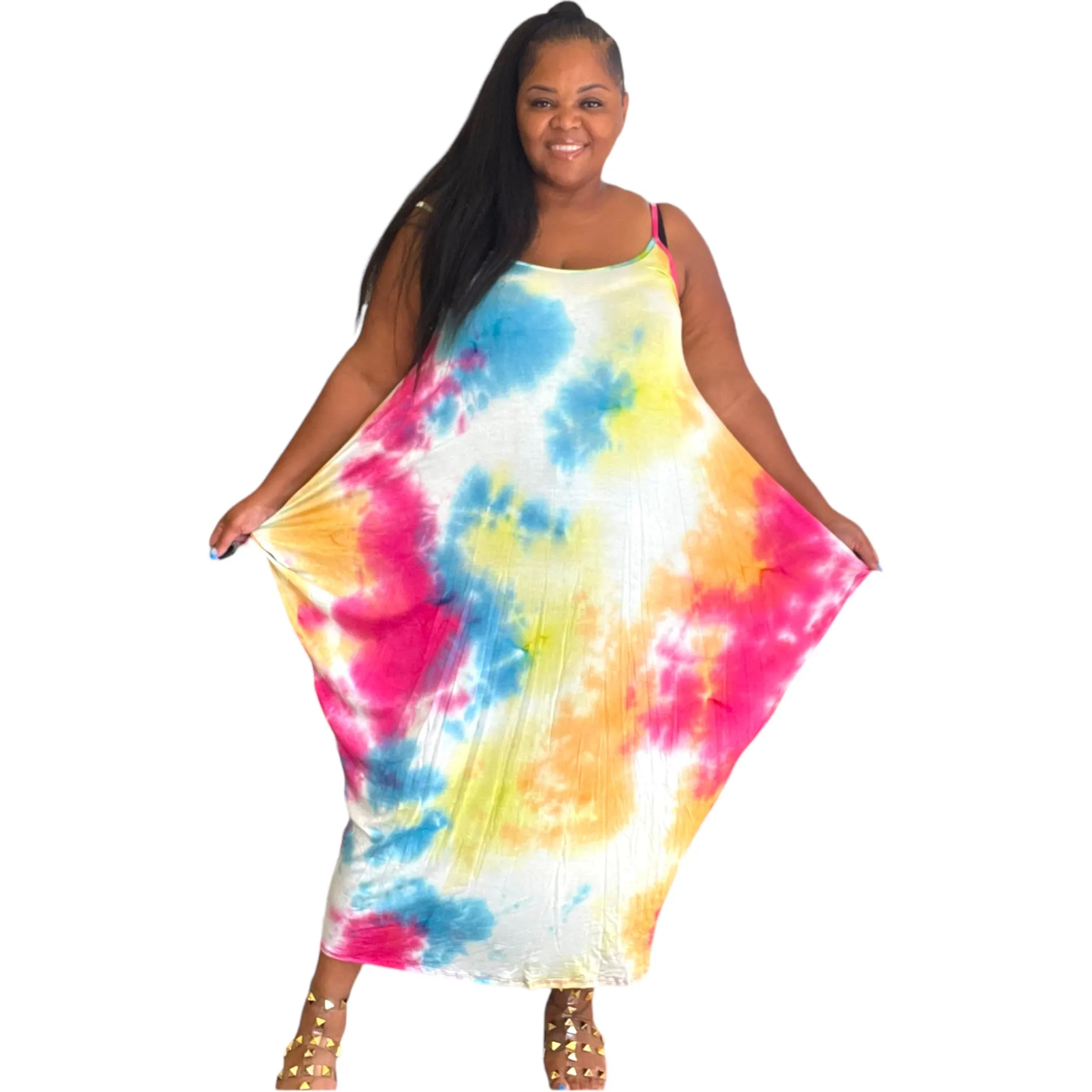 Plus Size Shannon Tie Dye Maxi Dress