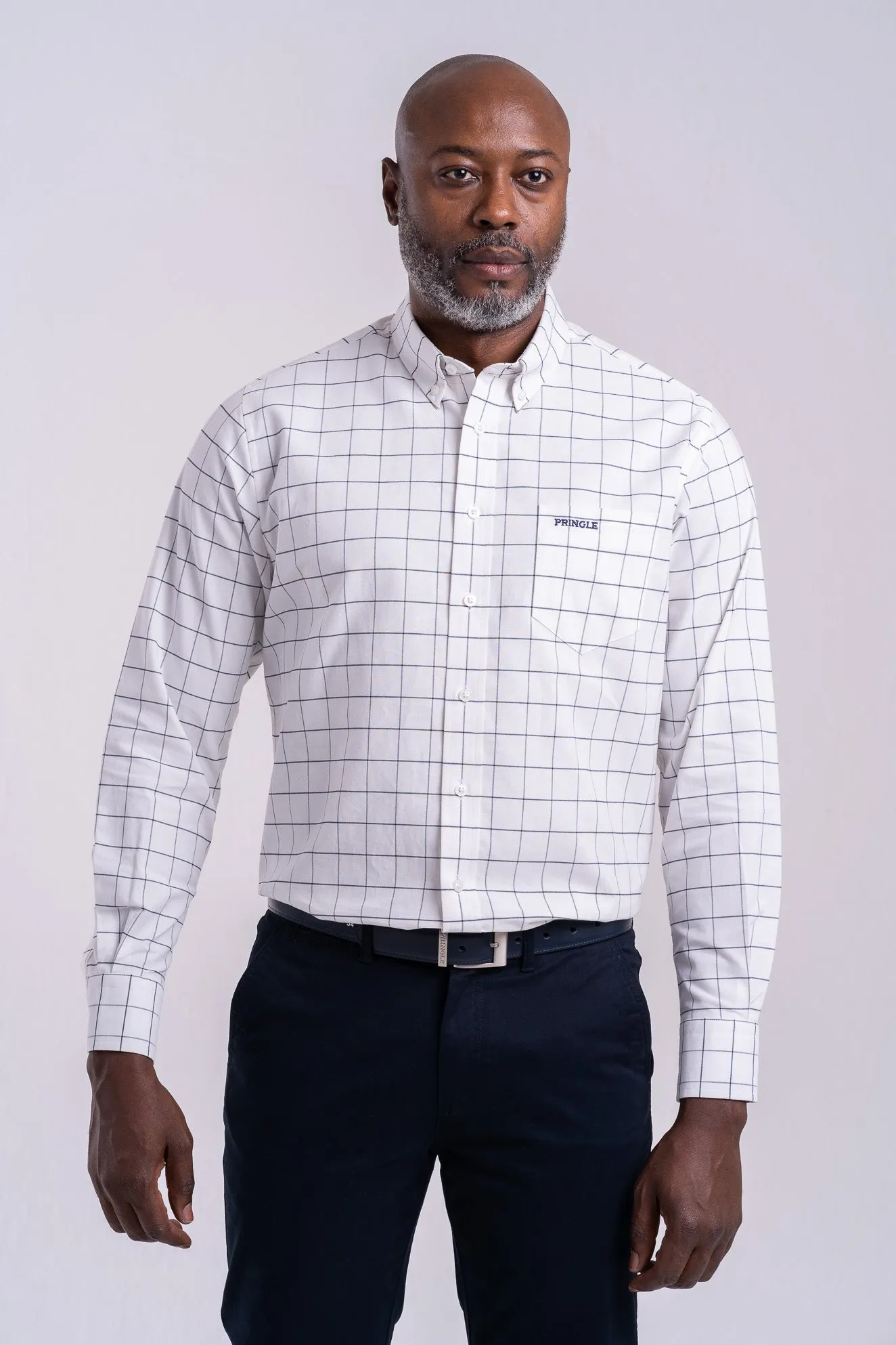 Pringle LS White Check Classic Regular Shirt