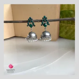 Salvanity German Silver Plain Dome Jhumki