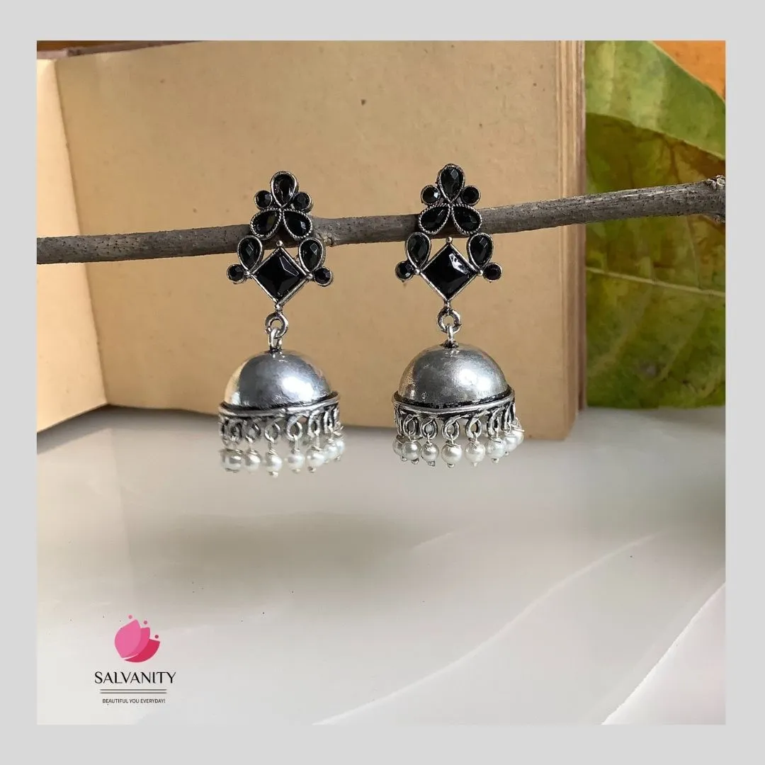 Salvanity German Silver Plain Dome Jhumki