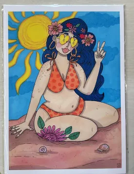 Sarah Cunningham Prints “Beach Life ” A4