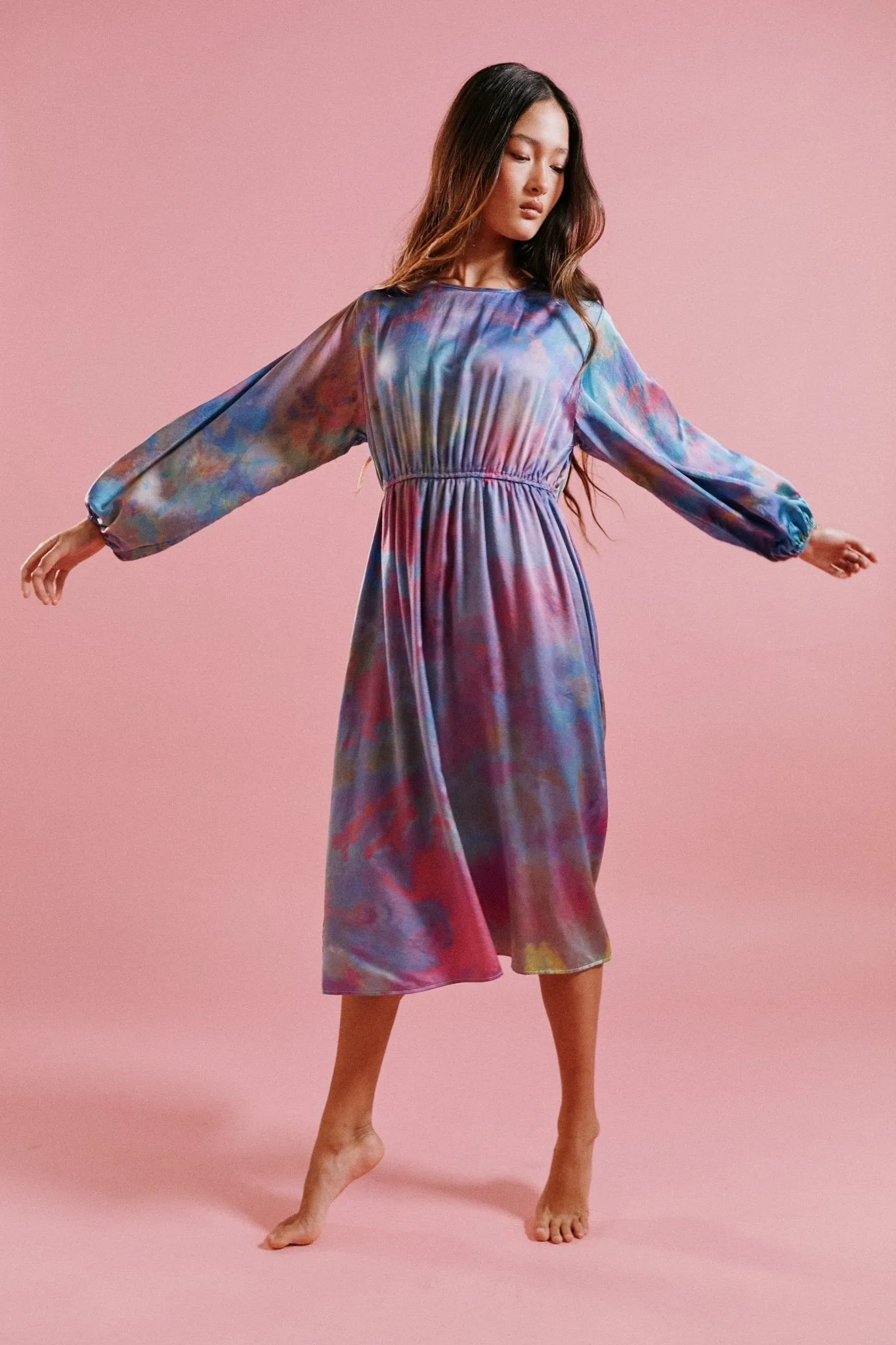 Silk Dress in Rainbow