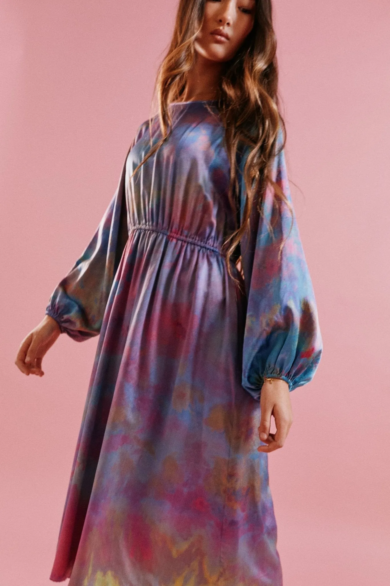 Silk Dress in Rainbow