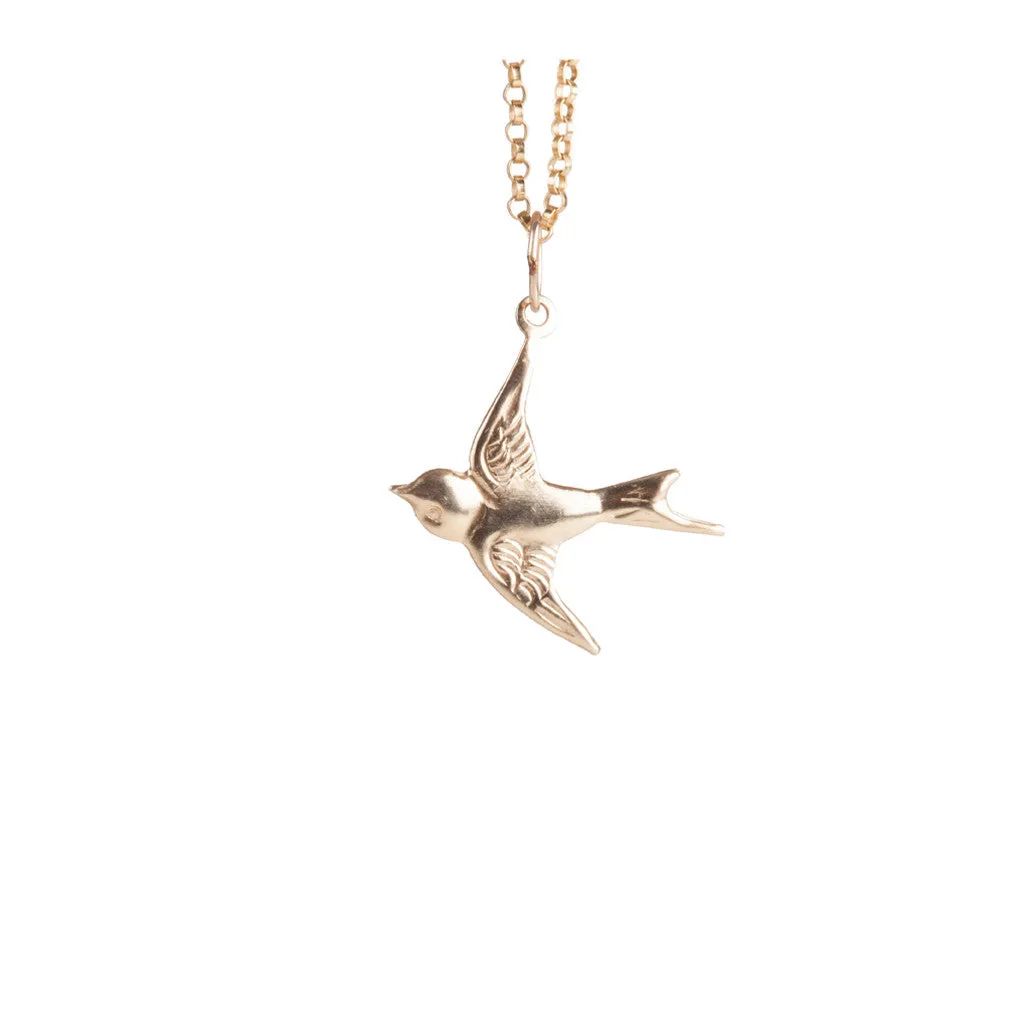 Swallow Necklace in Gold