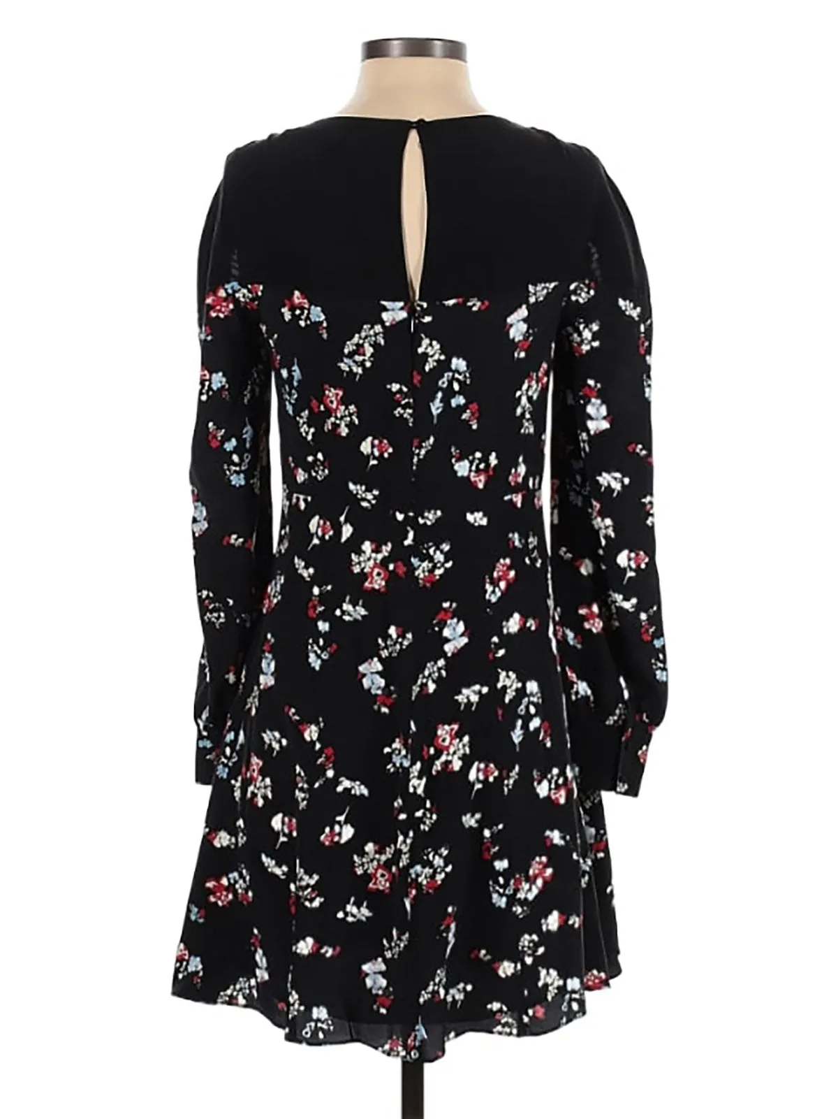 Tanya Taylor Size 22 Black & Red Ditsy Floral Mini Dress