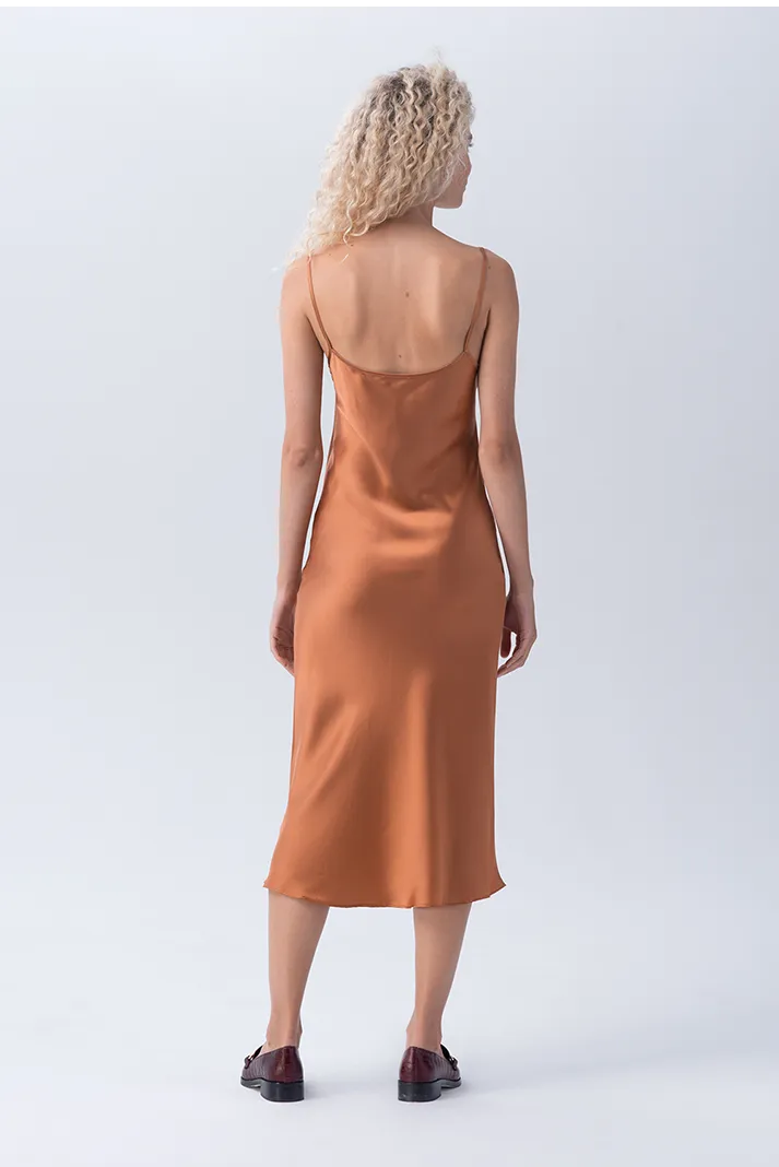 Terracotta Midi Slip Dress