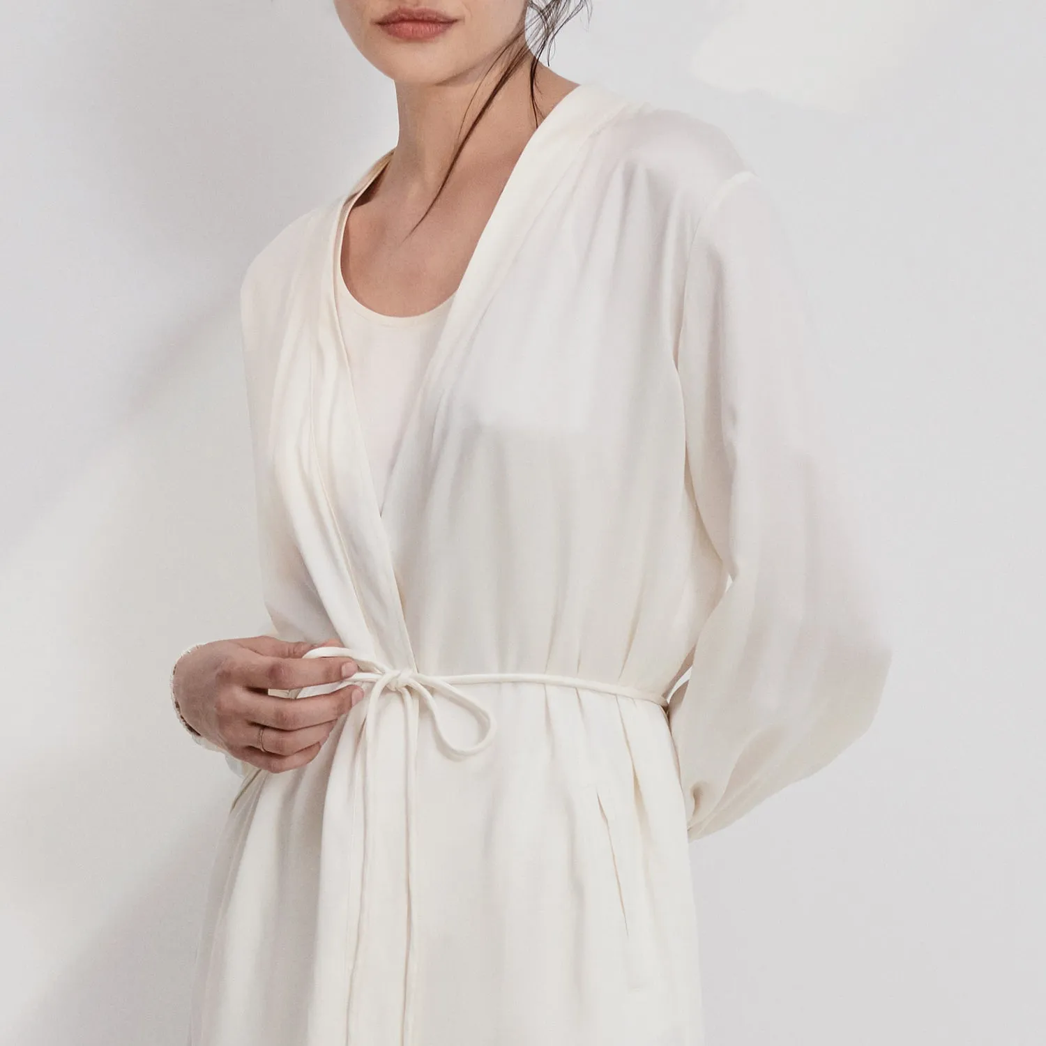 Washable Silk Long Robe